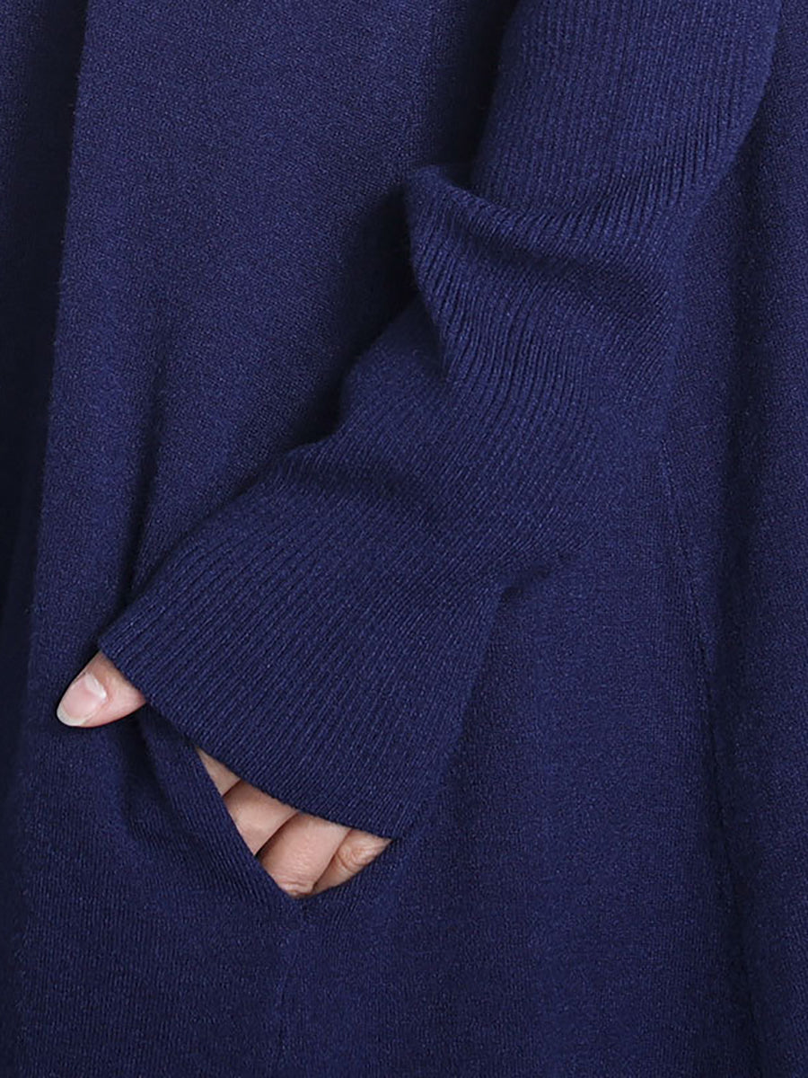 女款純色針織高領連身裙