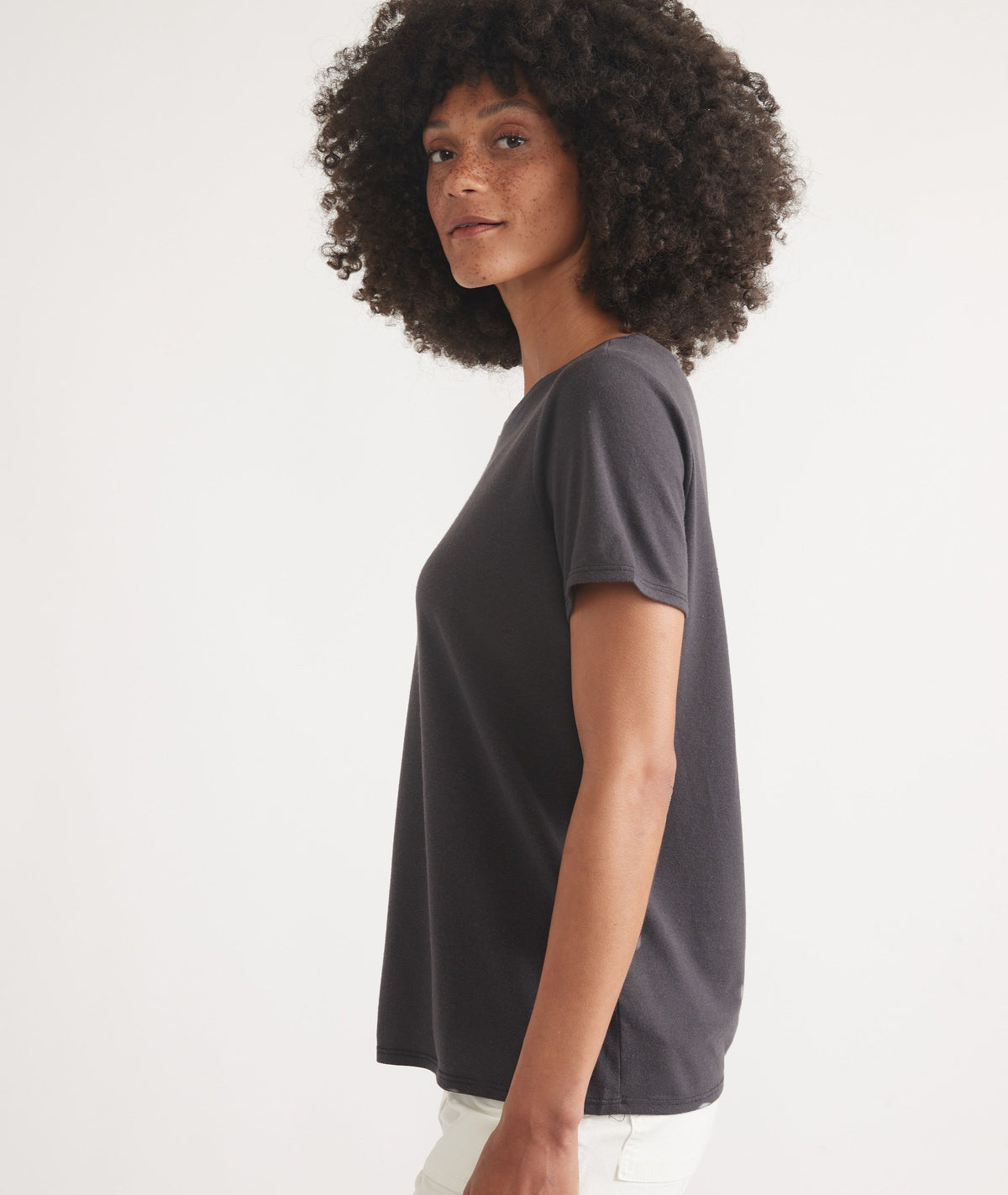Women's Re-Spun Signature Crew in Faded Black