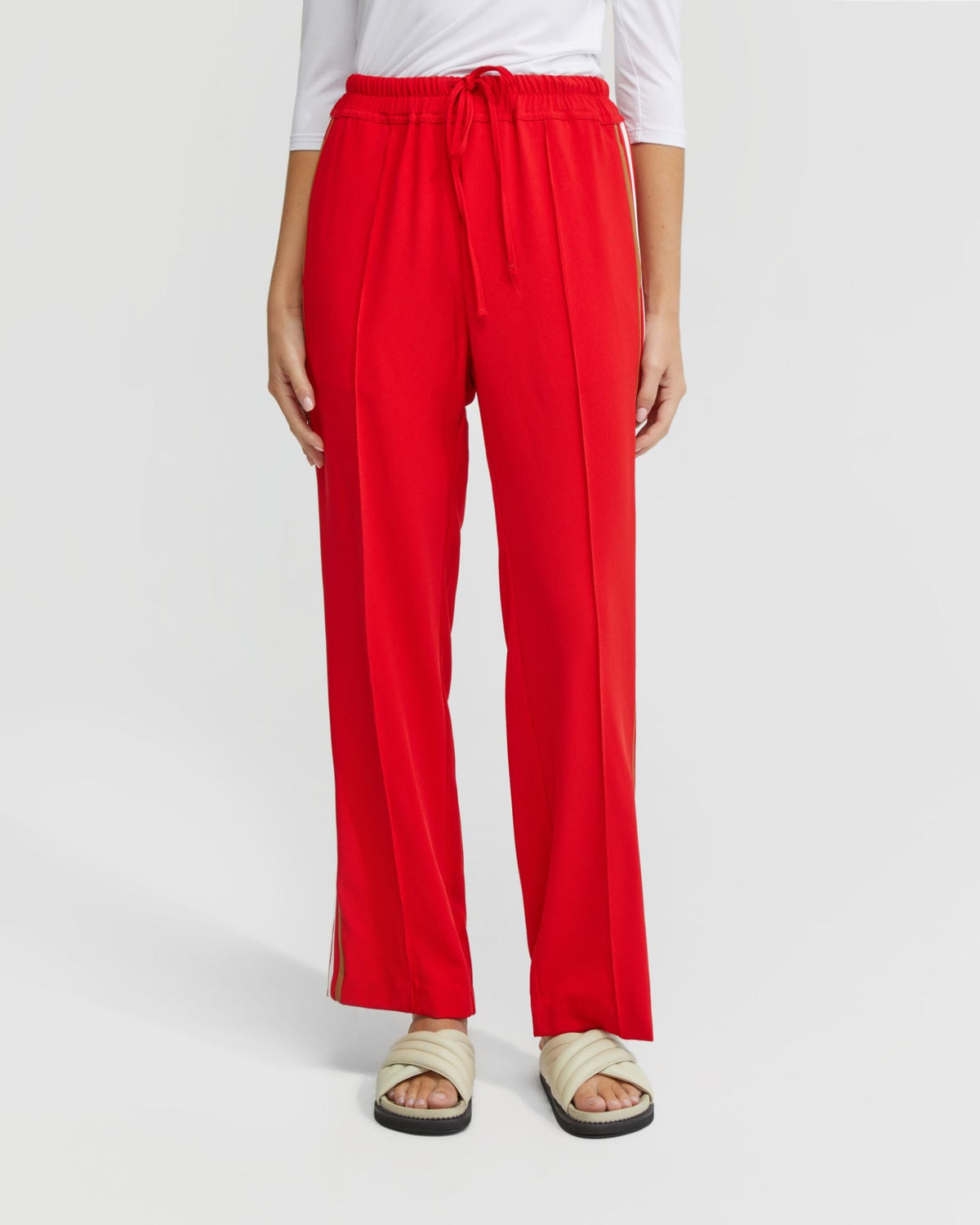 Violet Contrast Stripe Pants