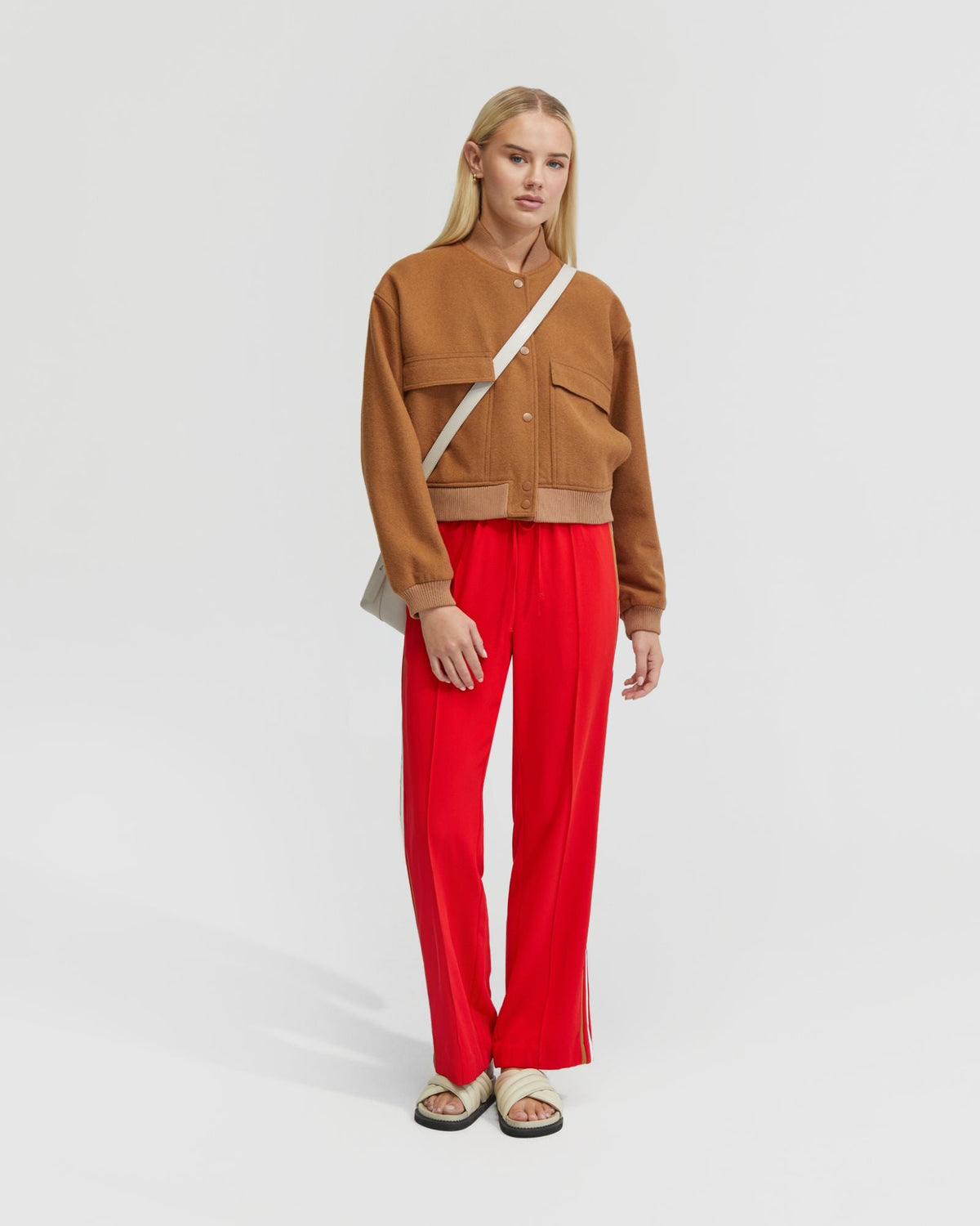 Violet Contrast Stripe Pants