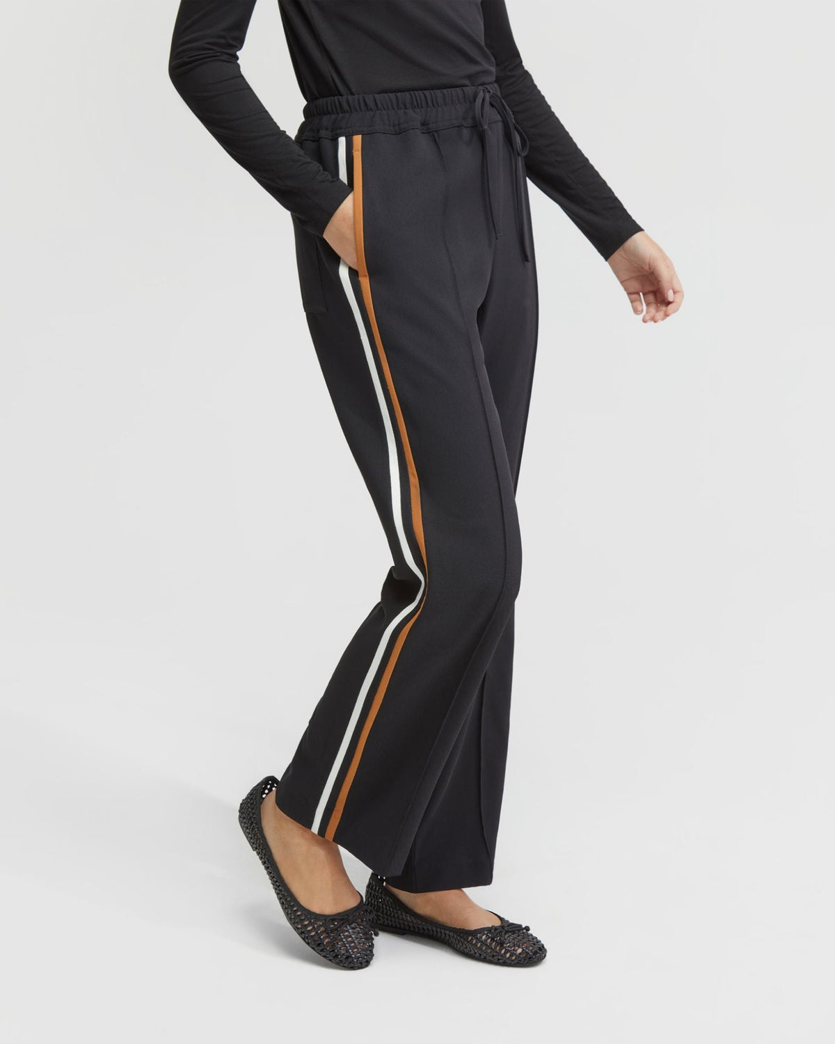 Violet Contrast Stripe Pants