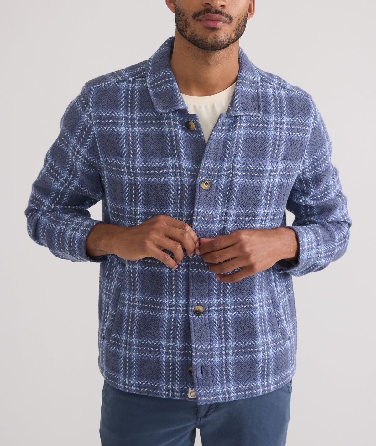 Textured Herringbone Overshirt