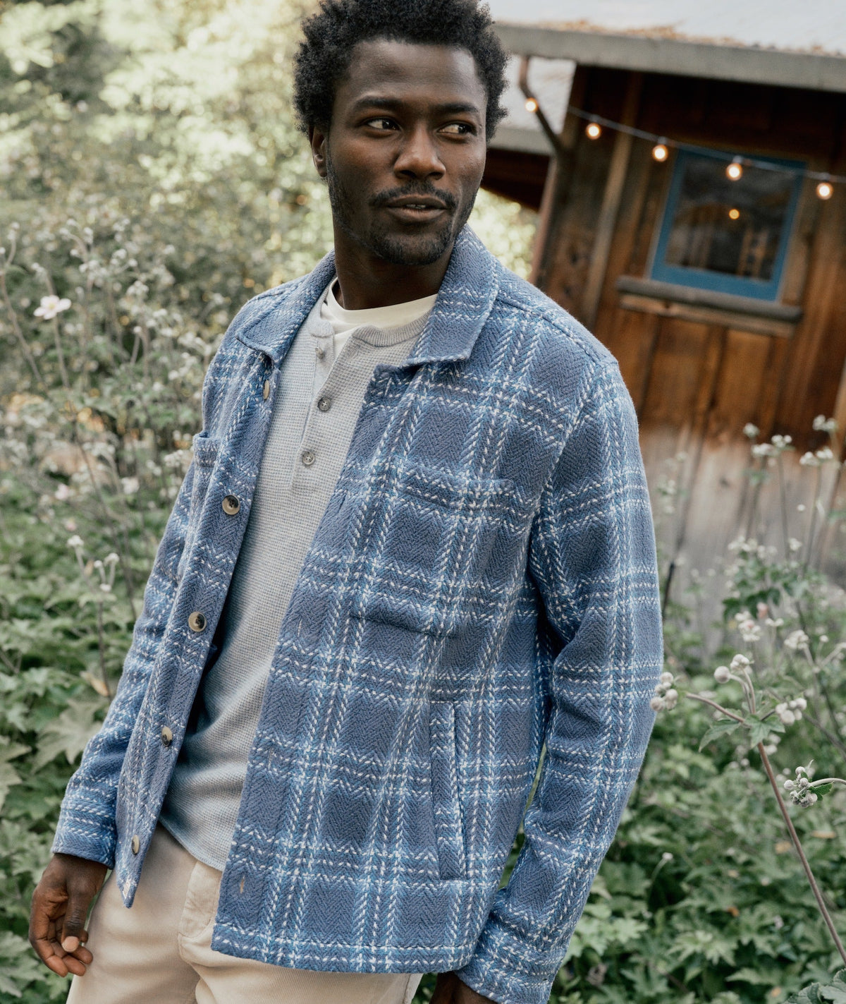 Textured Herringbone Overshirt