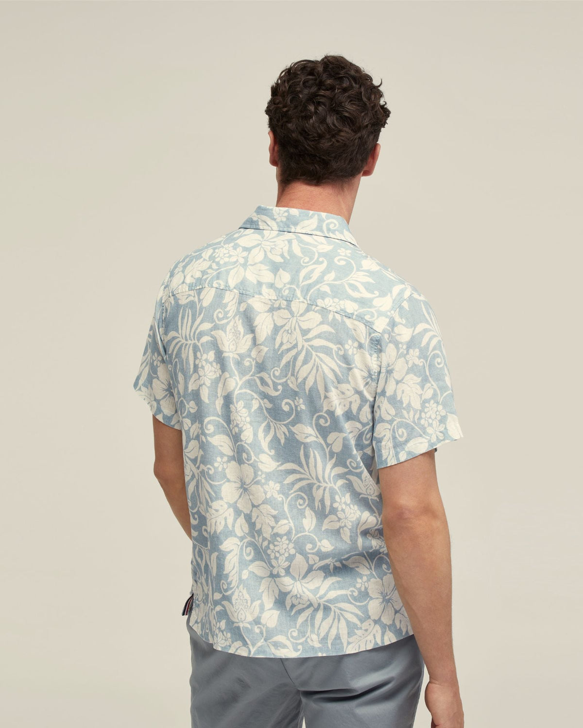 Vinny Linen Blnd Printed Short Sleeve Shirt