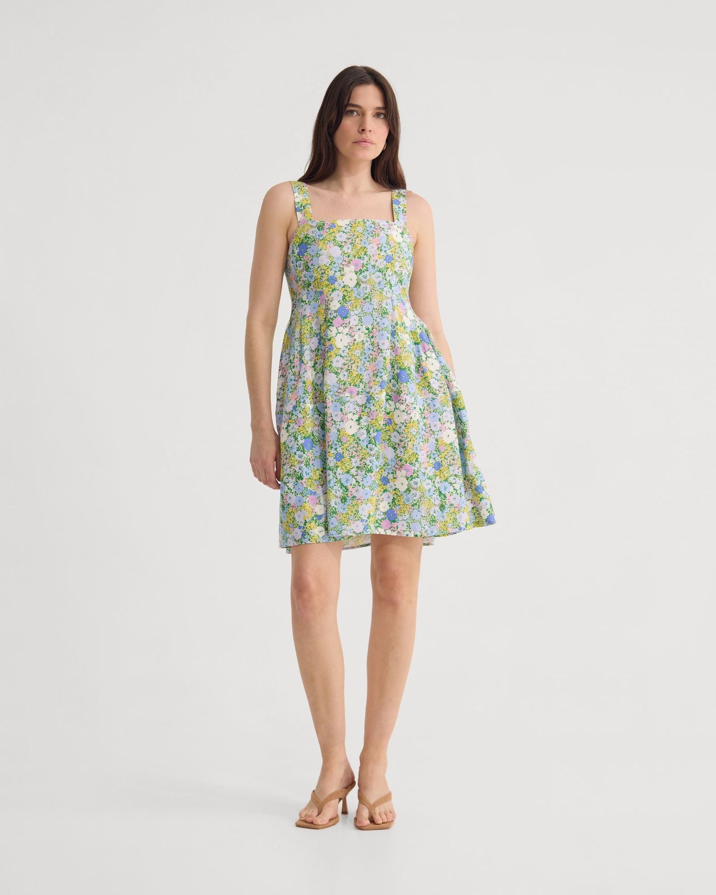 Terra Ditsy Floral Linen Dress