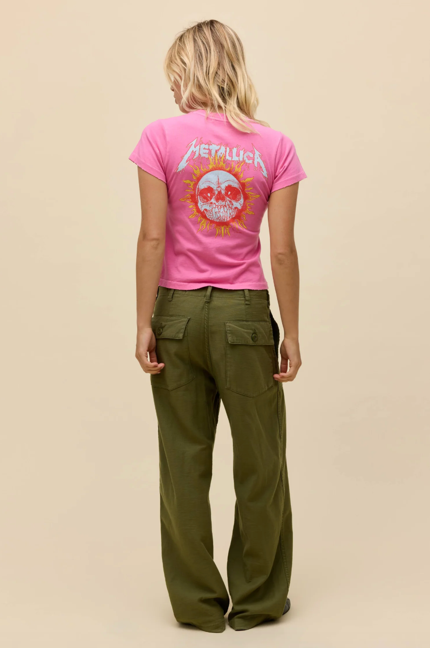 metallica flaming sun vintage tee