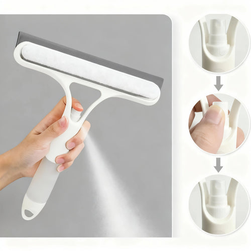 All In One Window Cleaner with Built In Spray, Wiper & Scrubber