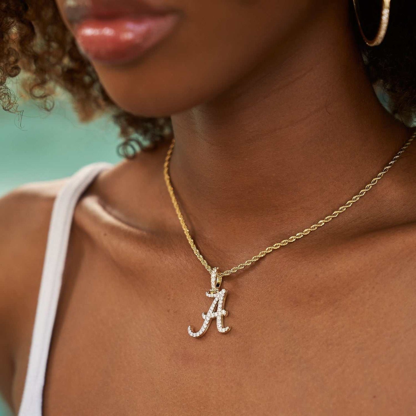 Alabama Crimson Tide Official NCAA Micro Logo Pendant - Yellow Gold