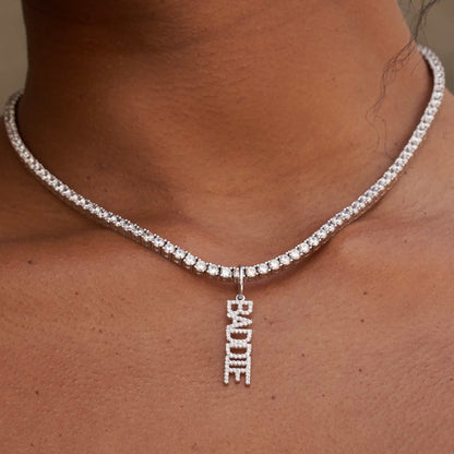 "Baddie" Pendant - White Gold