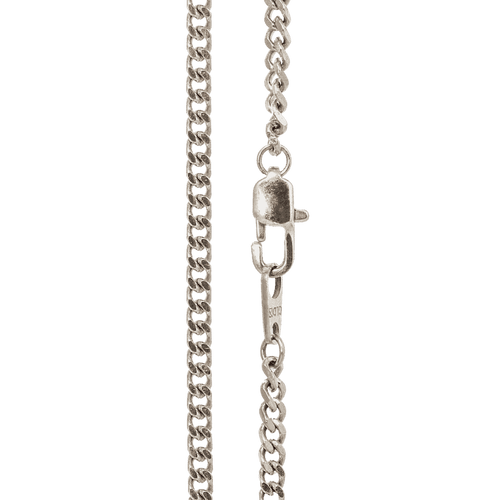 16" Micro Cuban in White Gold