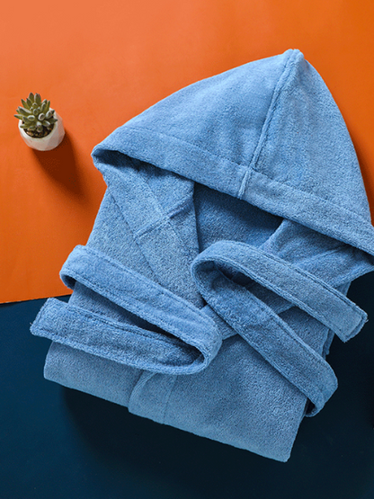 復古純色棉紗夏日睡袍