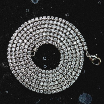 18" Micro Tennis Necklace in White Gold