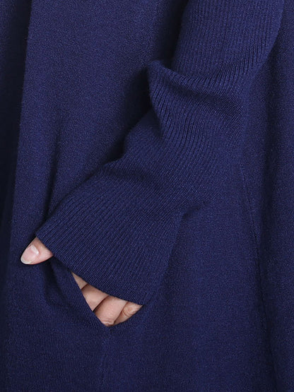 女款純色針織高領連身裙