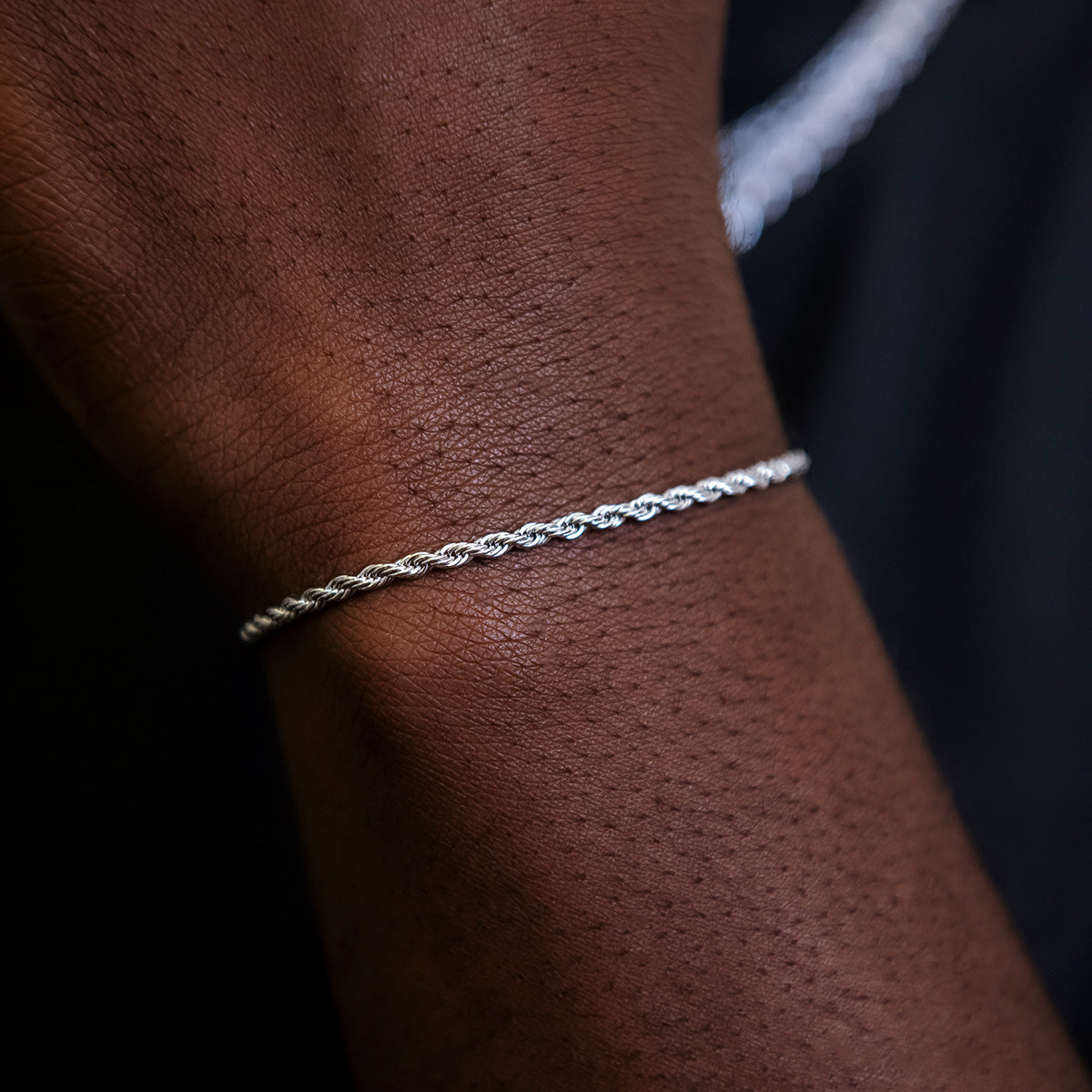 70% OFF Rope Bracelet in White Gold- 2mm