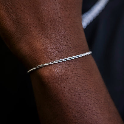 70% OFF Rope Bracelet in White Gold- 2mm
