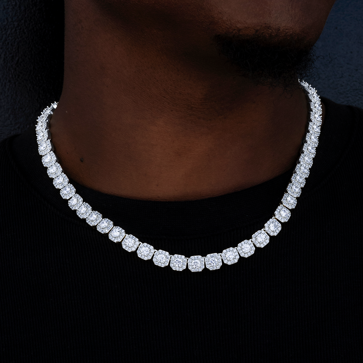 8.5MM Diamond Prong Cuban Necklace - Yellow Gold