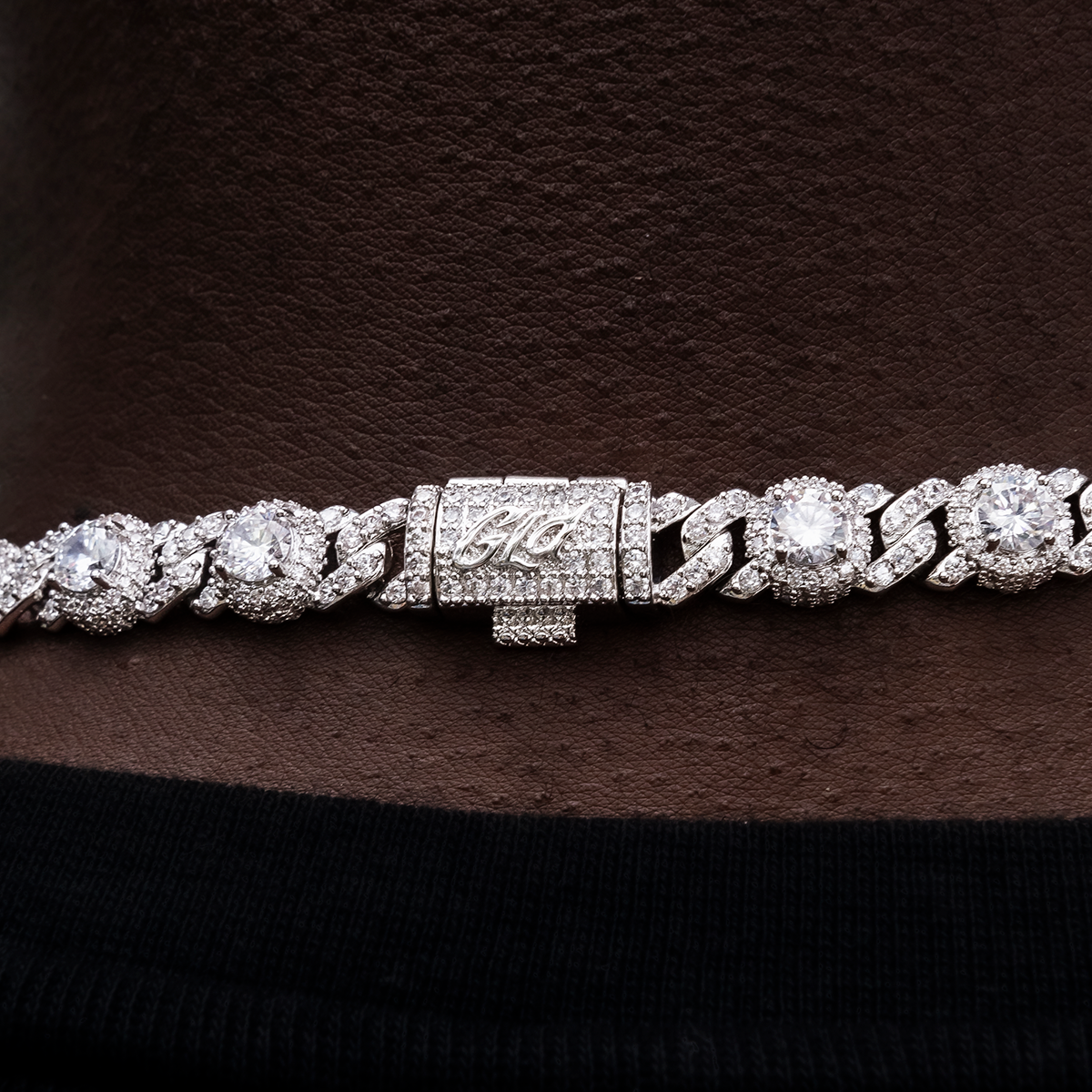 Baguette Cross Evil Eye and Diamond Station Cuban Chains + Bracelet Bundle in White Gold