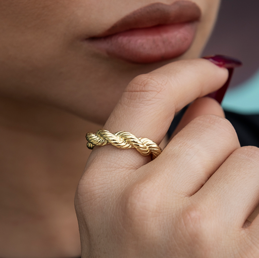 6MM Rope Ring in Yellow Gold