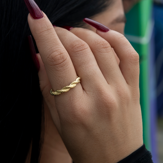 4MM Rope Ring in Yellow Gold