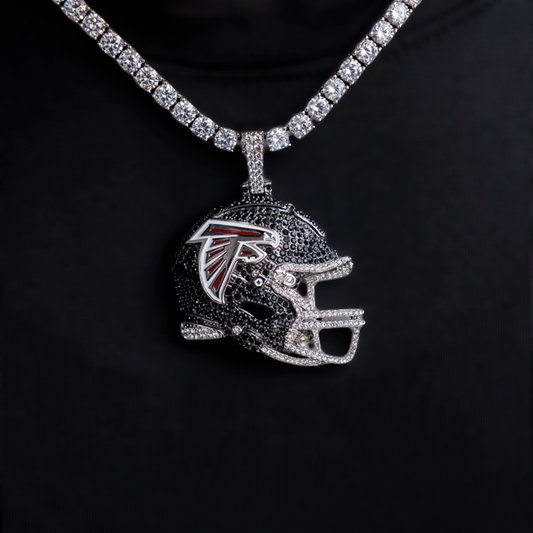 2025 Atlanta Falcons Team Helmet Pendant- White Gold