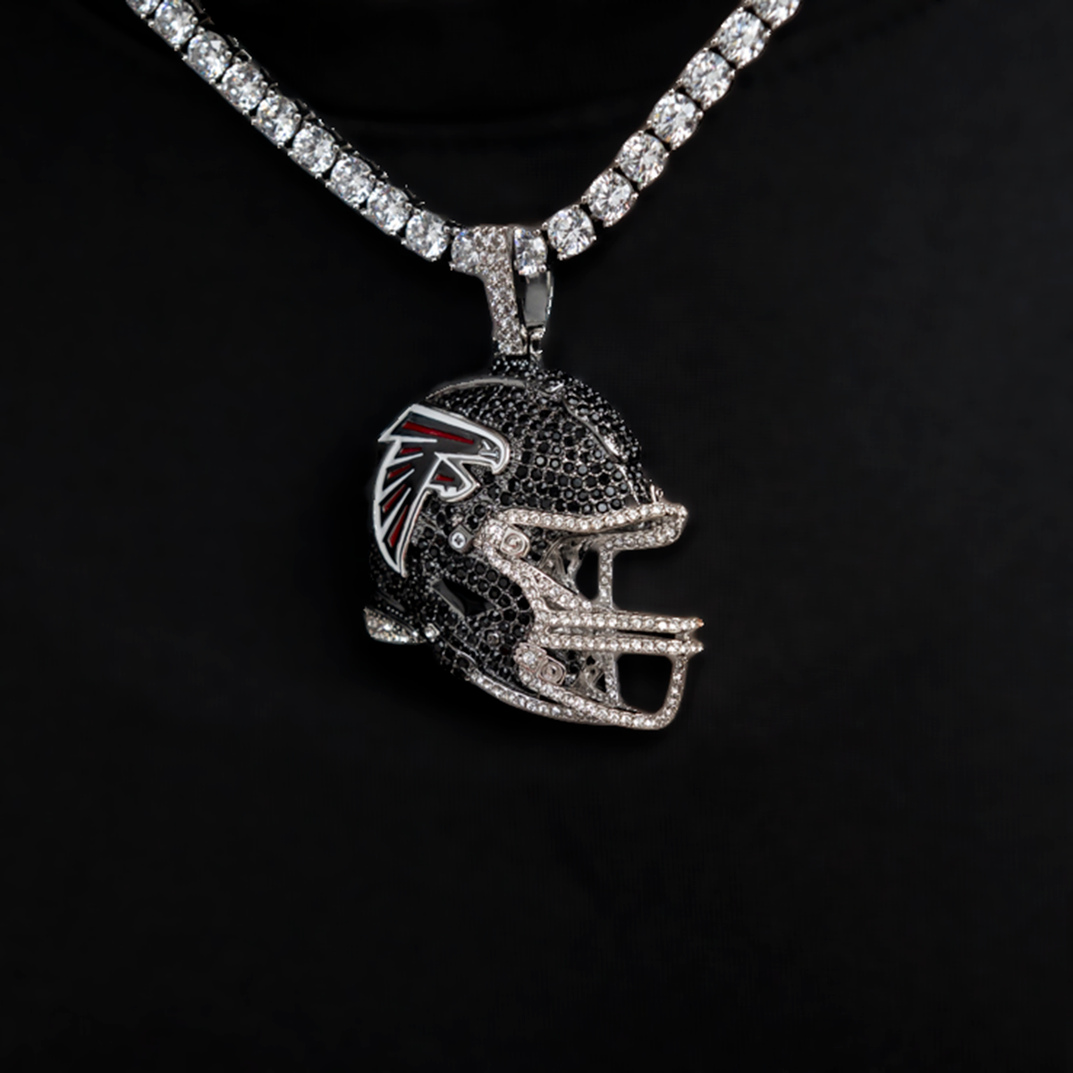 2025 Atlanta Falcons Team Helmet Pendant- White Gold