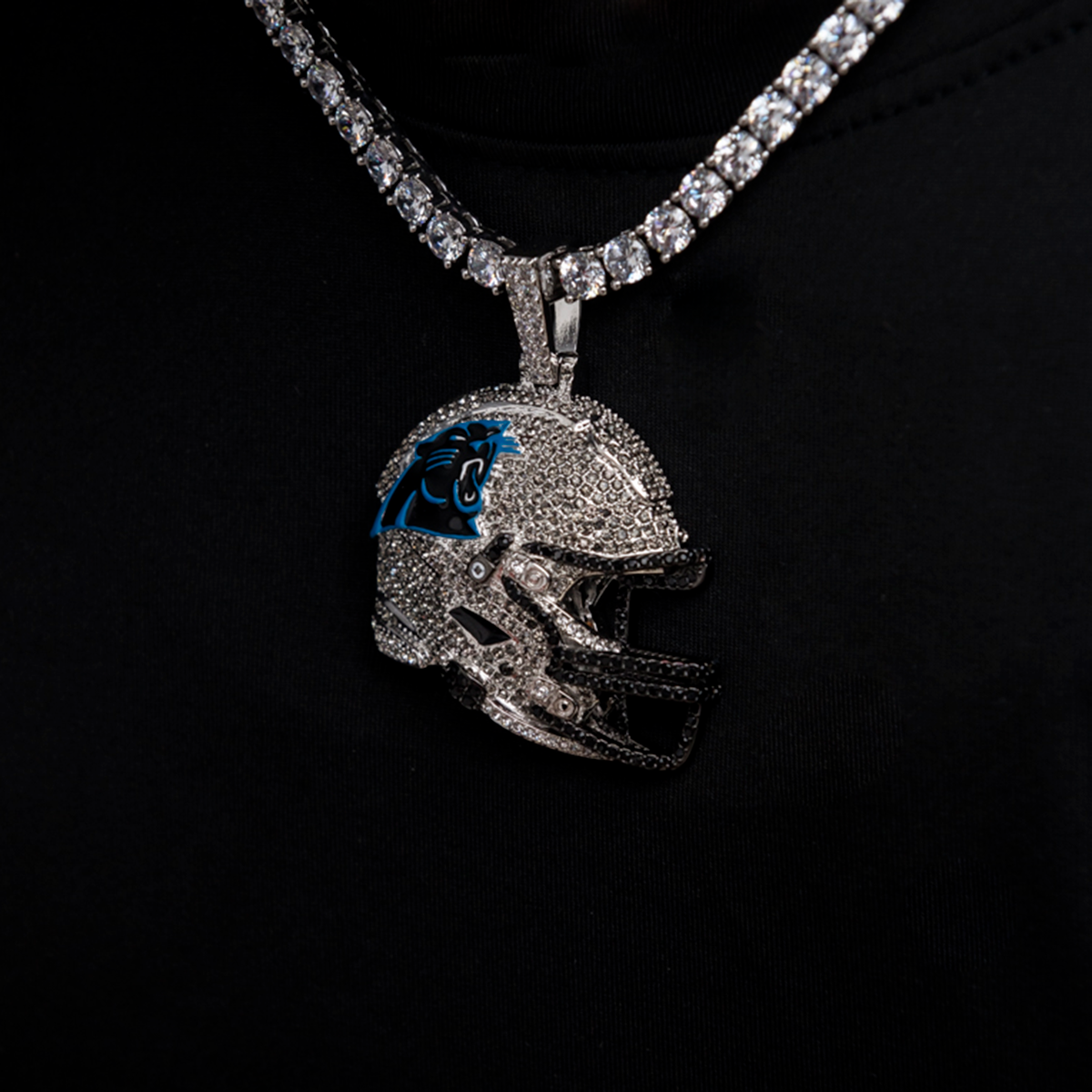 2025 Carolina Panthers Team Helmet Pendant - White Gold