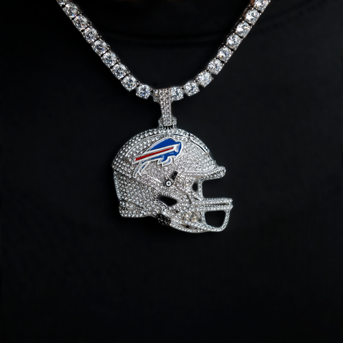 2025 Buffalo Bills Team Helmet Pendant - White Gold