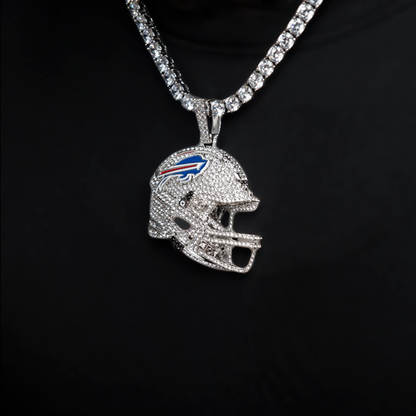 2025 Buffalo Bills Team Helmet Pendant - White Gold