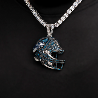 2025 Seattle Seahawks Team Helmet Pendant - White Gold