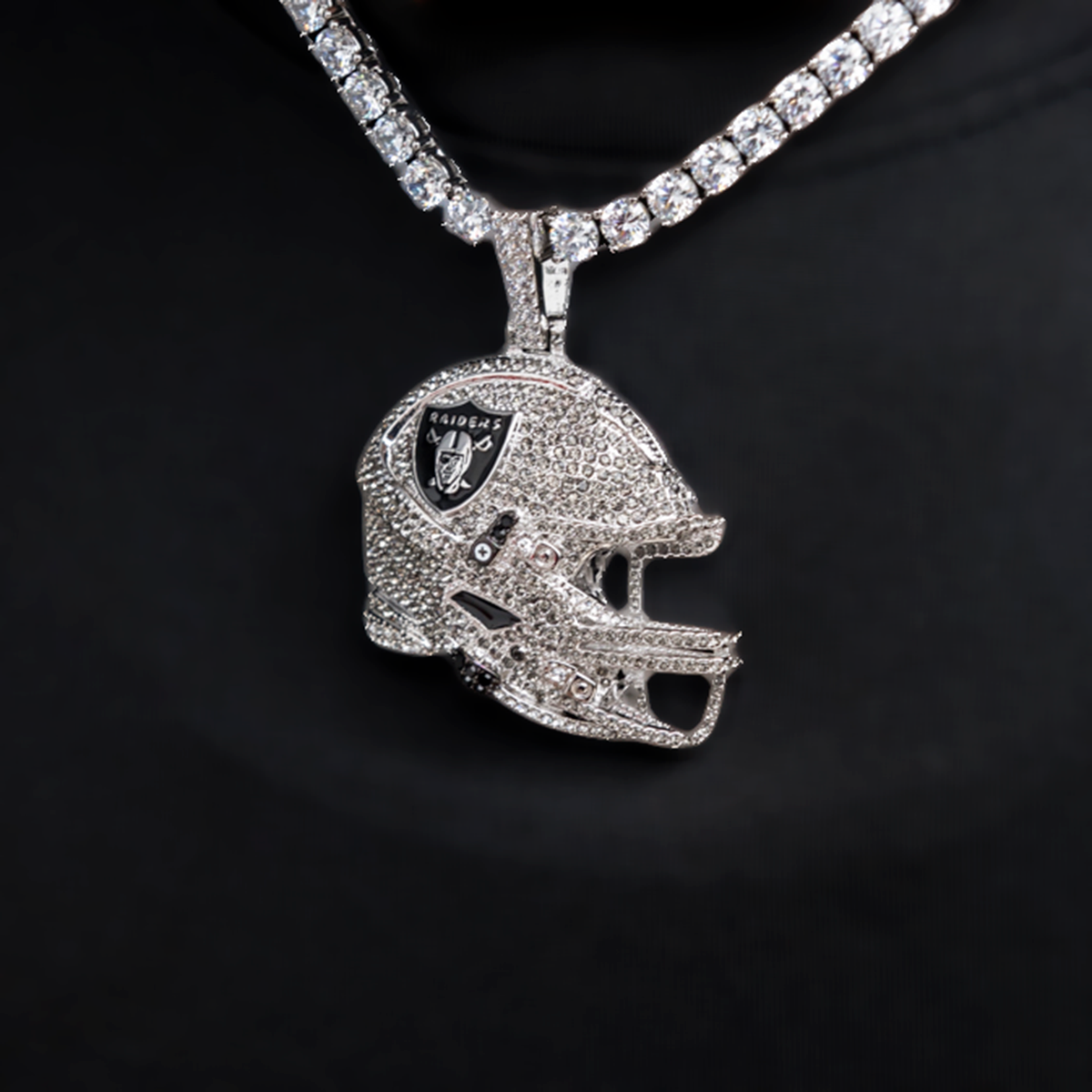 2025 Las Vegas Raiders Team Helmet Pendant - White Gold