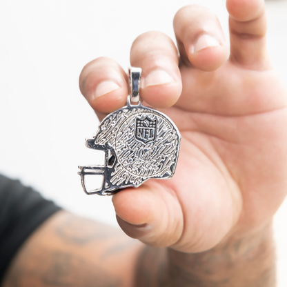 2025 Detroit Lions Team Helmet Pendant - White Gold