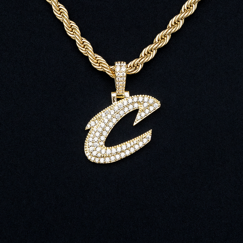 Cleveland Cavaliers Official NBA Micro Logo Pendant in Yellow Gold