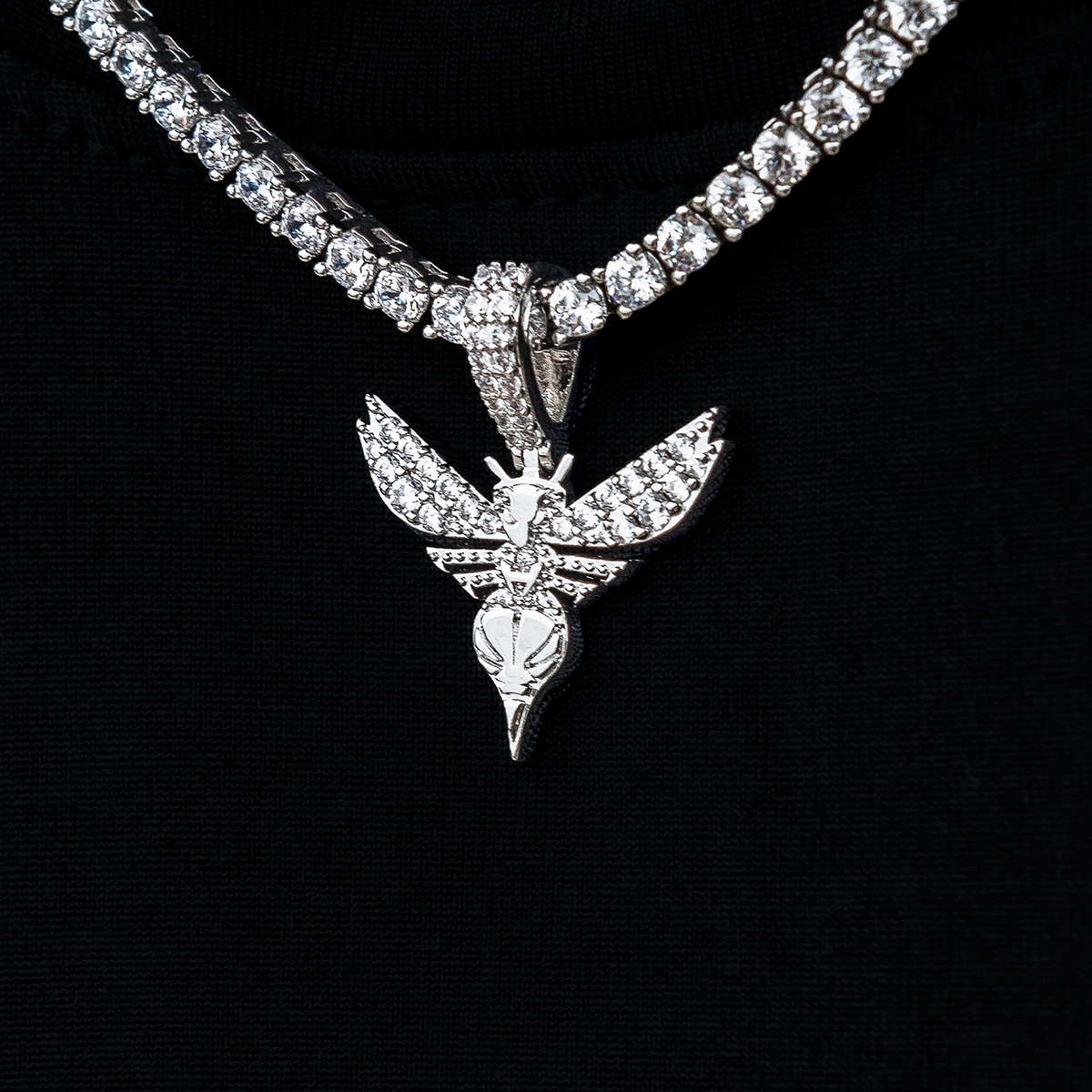 Charlotte Hornets Micro Pendant - White Gold