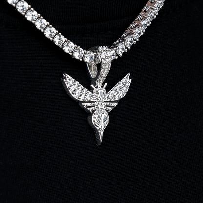 Charlotte Hornets Official NBA Micro Logo Pendant in White Gold