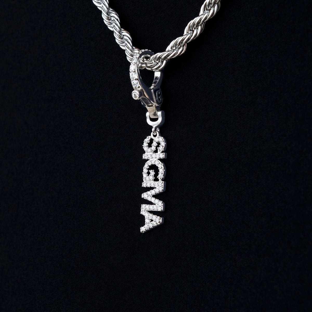 "Sigma" Clip On Pendant in White Gold