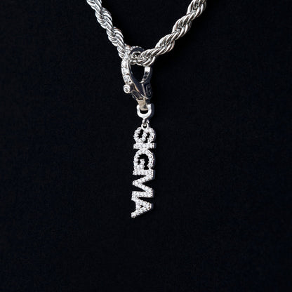 "Sigma" Clip On Pendant in White Gold