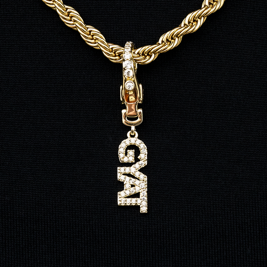 "Gyat" Clip On Charm Pendant in Yellow Gold