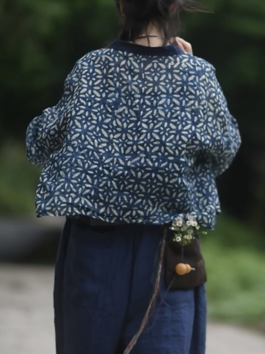 女士夏季復古花朵 V 領吊帶 Raime 襯衫