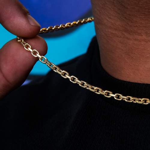 Adjustable Open Box Chain in Yellow Gold or White Gold - 3.6mm