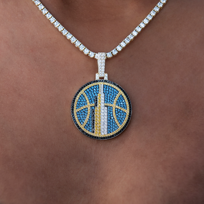 Chicago Sky Official WNBA Logo Pendant Yellow Gold