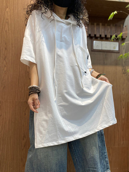 女士夏季休閒純色棉質圓領襯衫