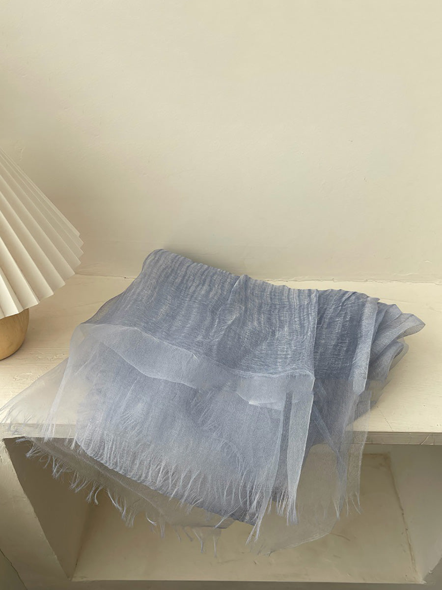 夏季純色薄款披肩圍巾