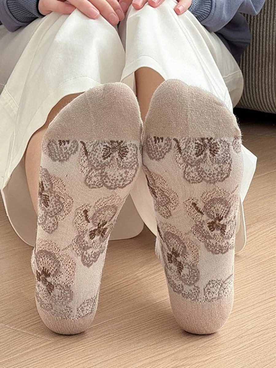 5雙裝女士夏季碎花棉質短襪