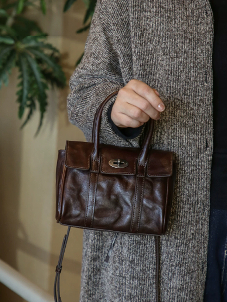 復古皮革迷你背包