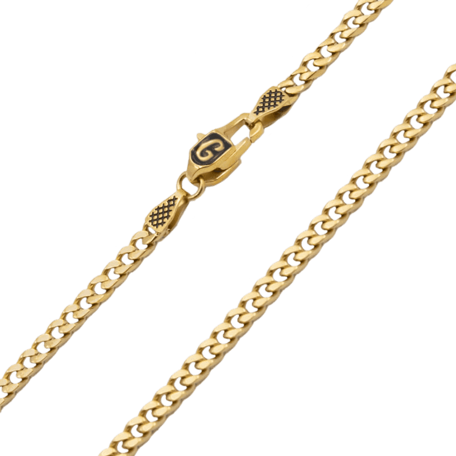3mm Micro Cuban in Yellow Gold
