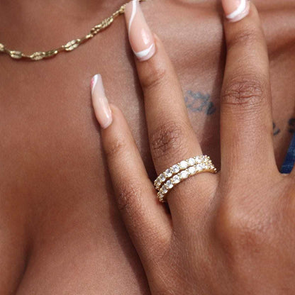2mm Eternity Band Ring in Yellow Gold Vermeil