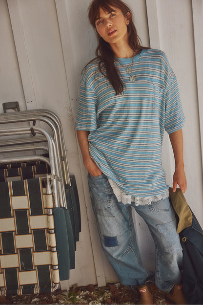 all love stripe pocket tee