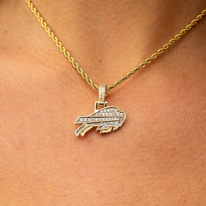 Buffalo Bills Official NFL Micro Logo Pendant - Yellow Gold