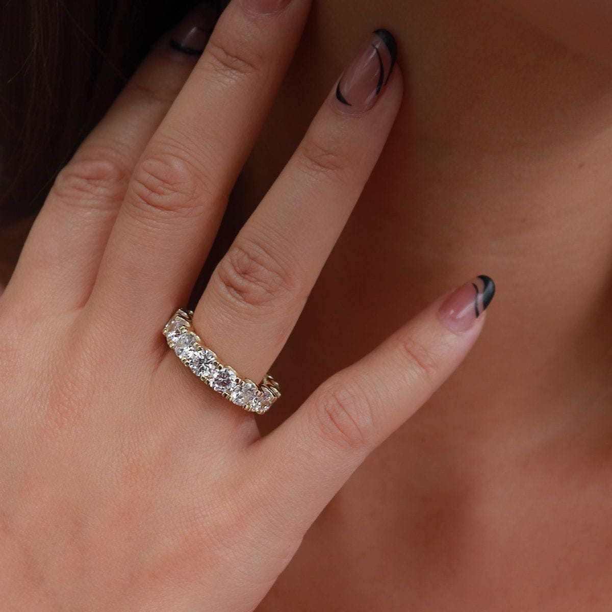 5mm Single Layer Diamond Band Ring