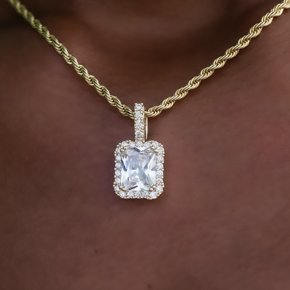 18k Vermeil Diamond Stone Pendant